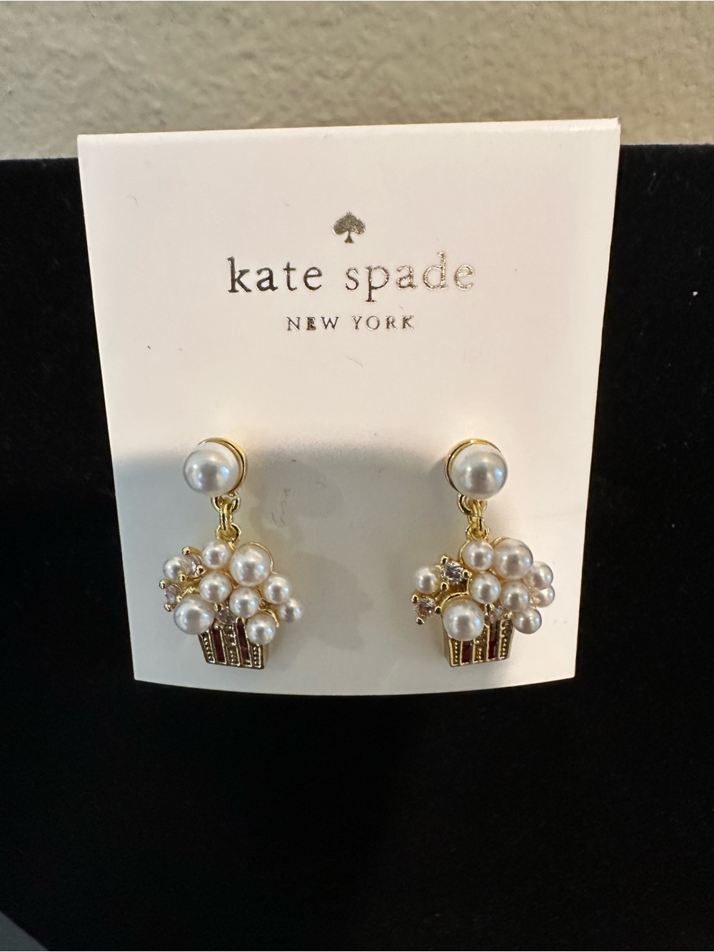 kate spade Gold-tone Pearl Cluster Popcorn Drop Earrings
